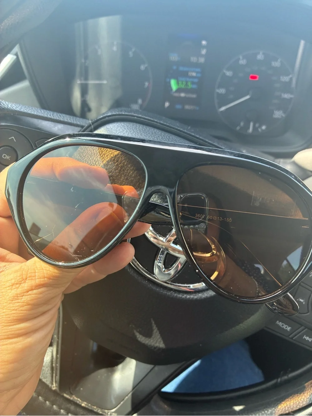 VELEZECO Black Aviator Sunglasses for Men - Dark Brown Lenses